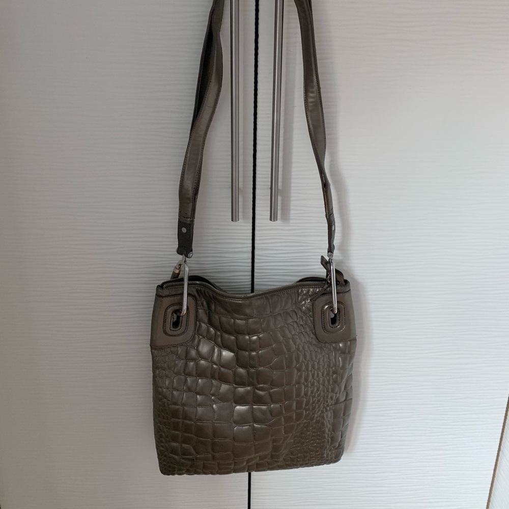 GF. GIOFRANCO FERRE cross body pewter bag